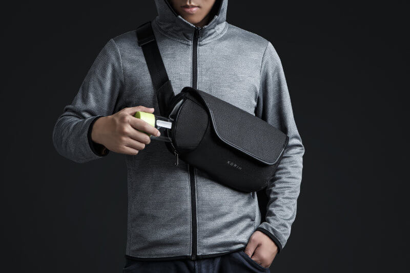 Наплечная сумка ClickSling 32,5х17,3х11 см, черная-7