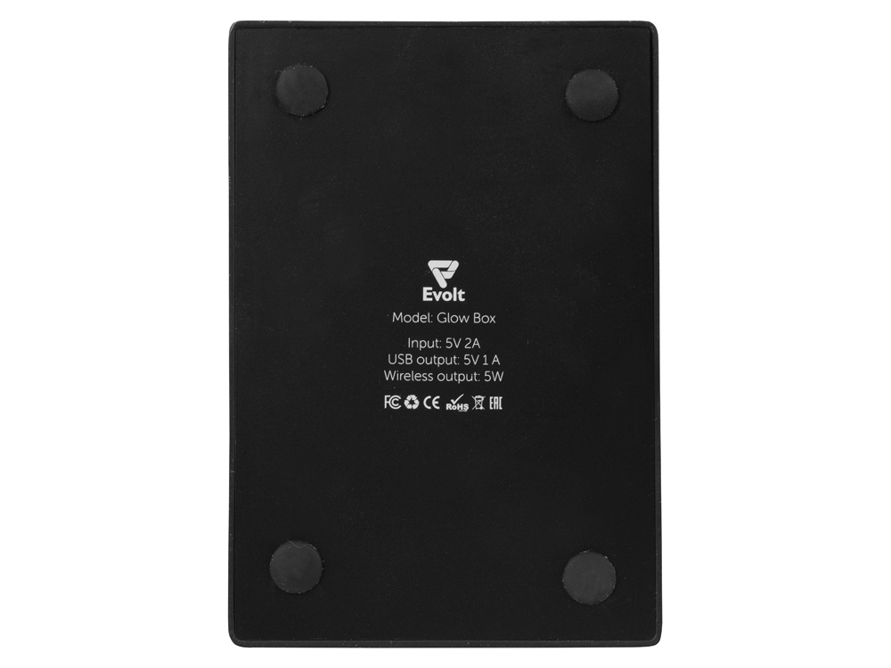Беспроводная зарядка-подставка с подсветкой Glow box, черный-11
