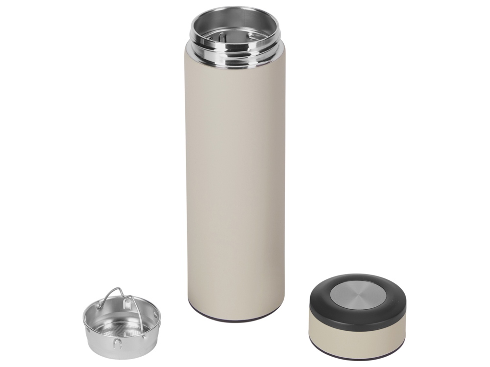 Термос Confident с покрытием soft-touch 420мл, бежевый-1