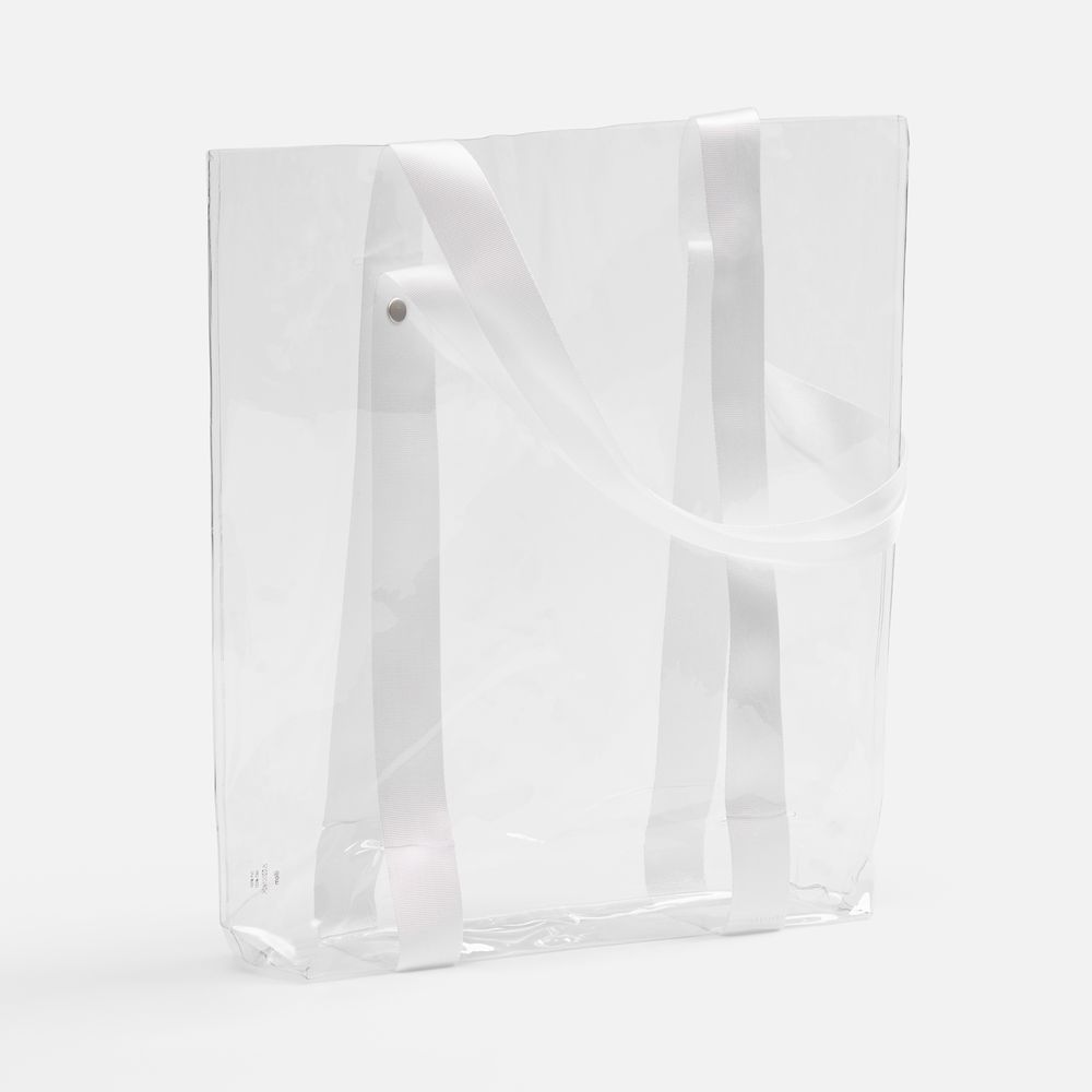 Шопер Clear Fest, ver.2, прозрачный с белыми ручками-1