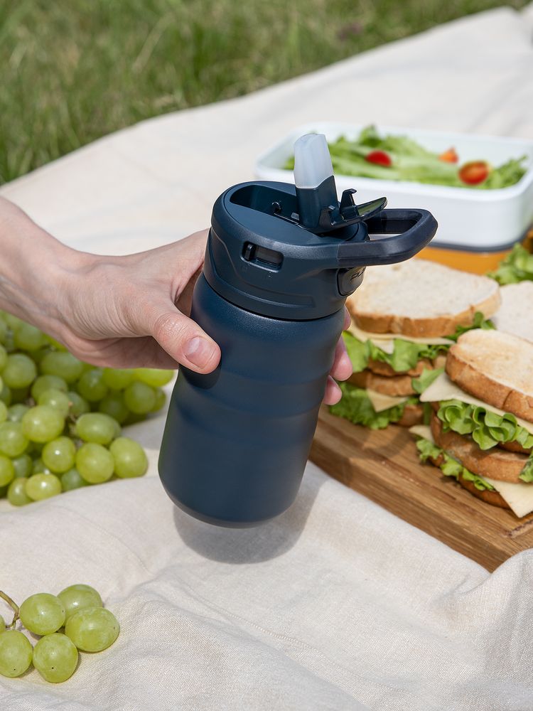 Термобутылка Fujisan 2.0 без логотипа, темно-синяя-7