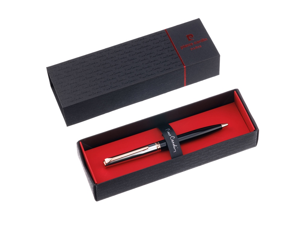 Ручка шариковая Pierre Cardin GAMME. Цвет - черный и серебристый. Упаковка Е-4