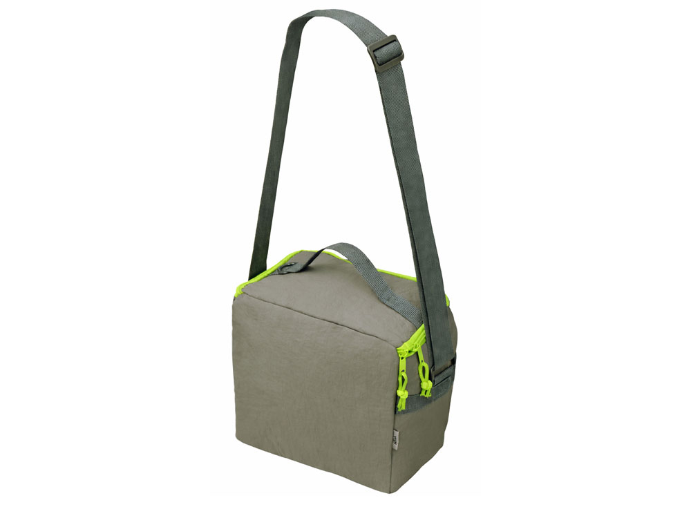 Изотермическая сумка-холодильник Neo Classic c контрастной молнией, серый/зеленое яблоко-2