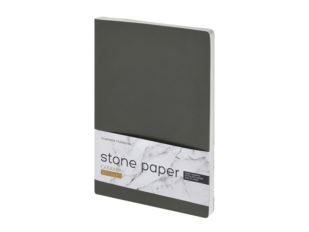 Тетрадь с каменной бумагой А5 Carrara 40 л., линейка, серый-0