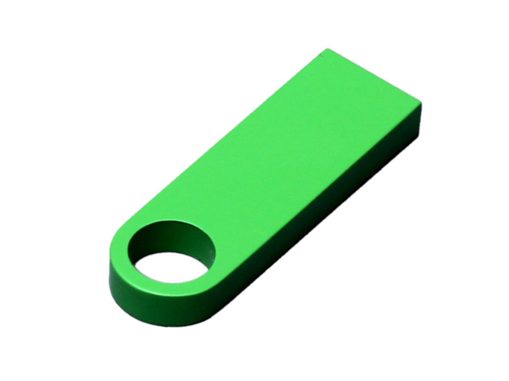 USB 2.0-флешка на 64 Гб с мини чипом и круглым отверстием, зеленый-1
