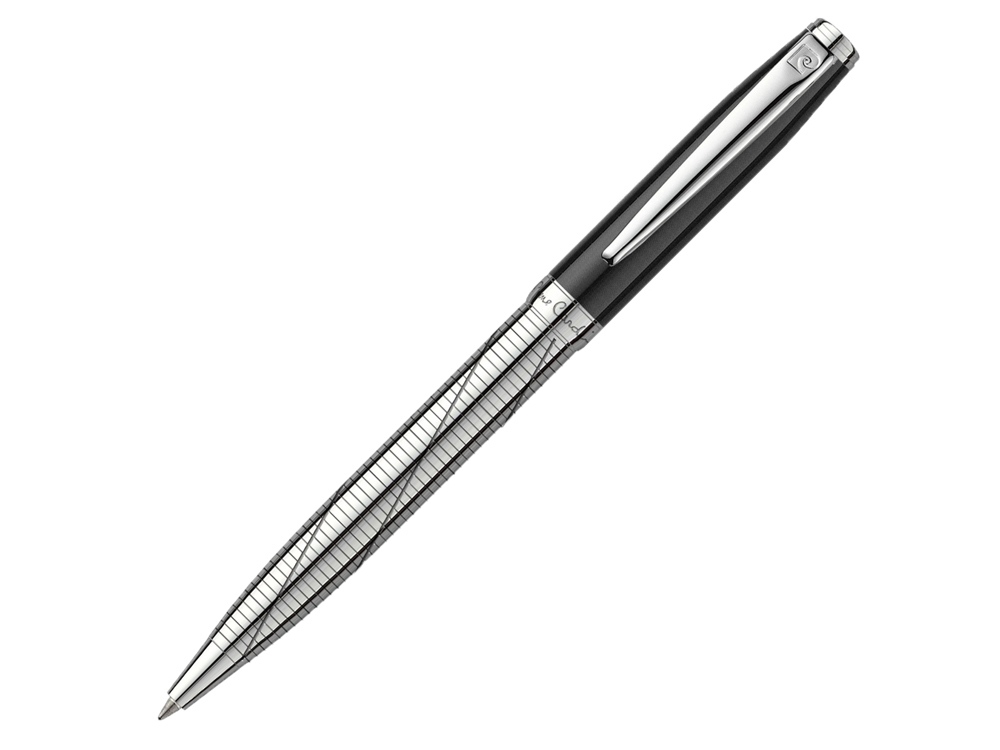 Ручка шариковая Pierre Cardin LEO 750. Цвет - черный и серебристый.Упаковка Е-2.-0