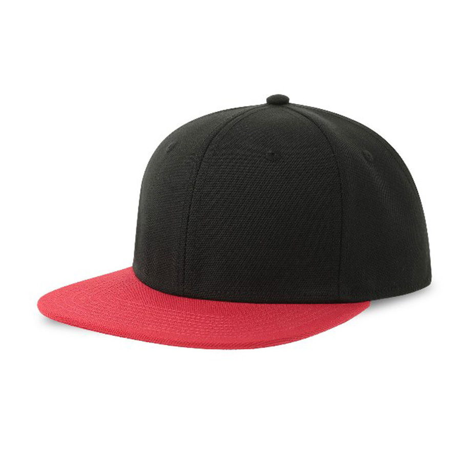 Бейсболка SNAP BACK-S, 6 клиньев, пластиковая застежка, черный, красный-0