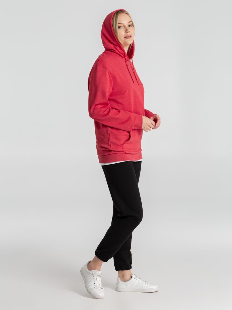 Толстовка с капюшоном унисекс Hoodie, красный меланж-9