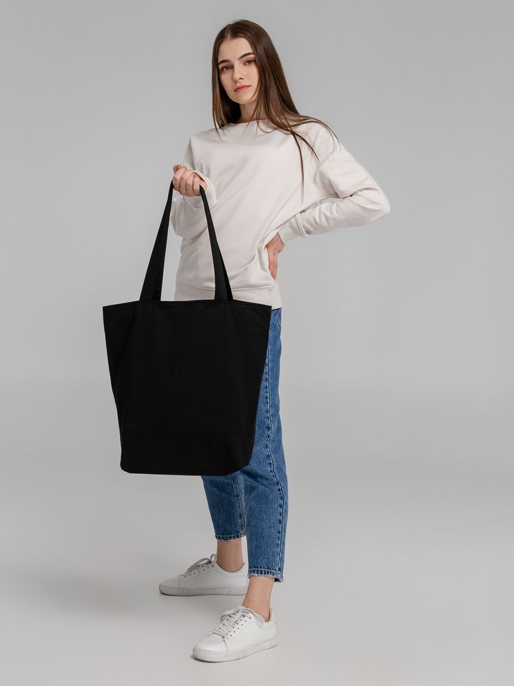 Сумка для покупок на молнии Shopaholic Zip, черная-4