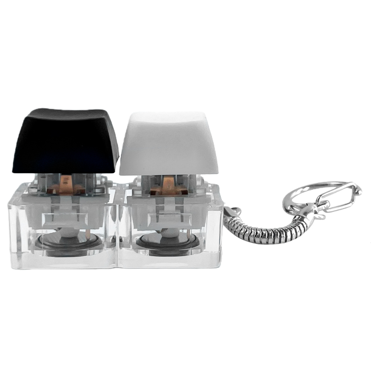 Брелок KeyDuo с LED подсветкой (фонарик), Черно-Белый-1