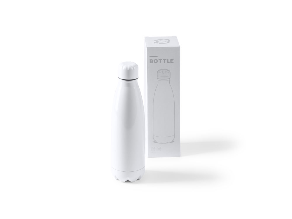 Термобутылка с двойными стенками для сублимации, 500 мл, белый-1