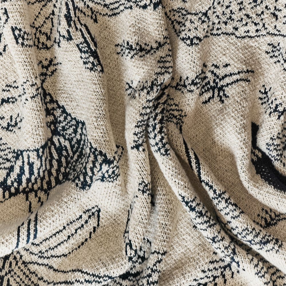 Плед Savanna, белый с синим-2