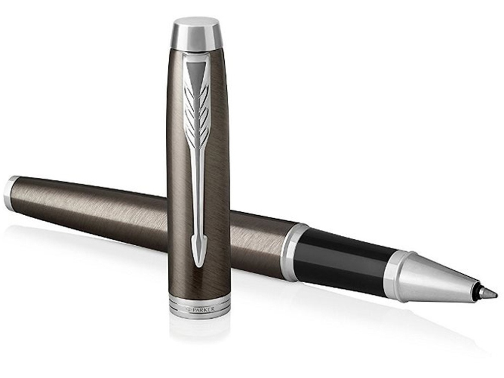 Ручка роллер Parker IM Metal Core Dark Espresso CT, стержень: F, цвет чернил: black, в подарочной упаковке.-3
