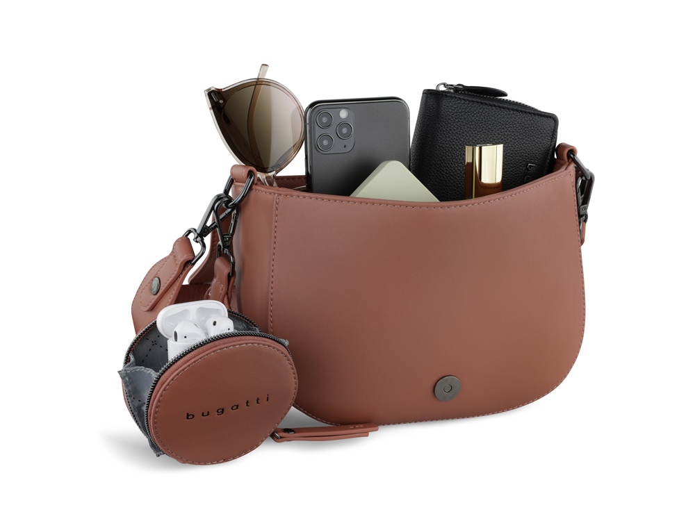 Сумка наплечная женская BUGATTI Almata, с кошельком, абрикосовая, полиуретан, 27х6х18,5 см-4