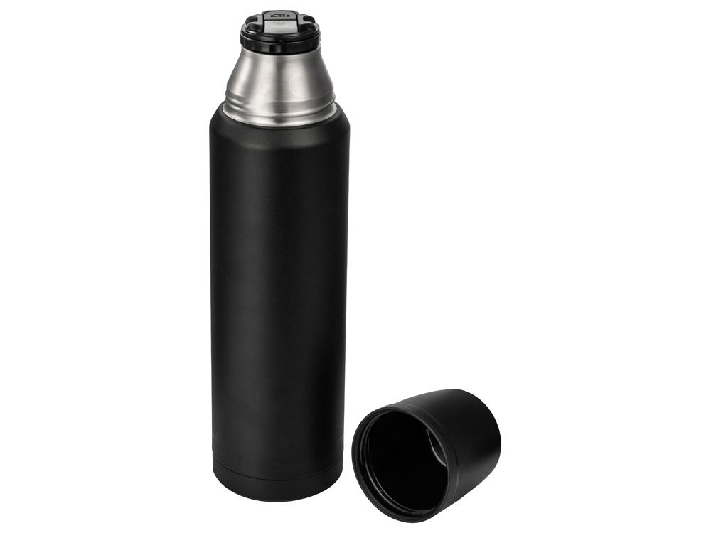 Термос с чашей и двойными медными стенками Stern, 1 л, черный-2