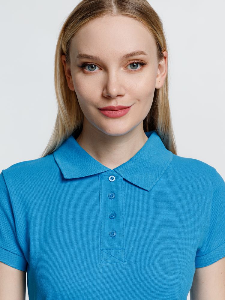Рубашка поло женская Virma Premium Lady, бирюзовая-7