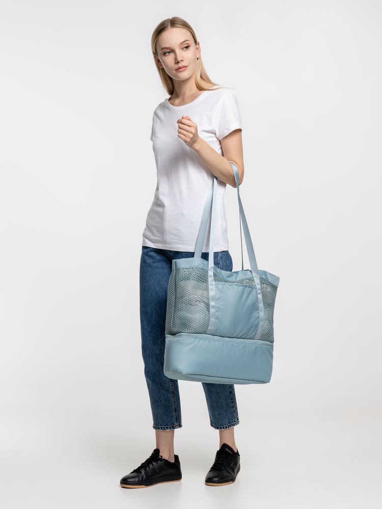 Шопер с термоотделением Verkko, серо-голубой-3