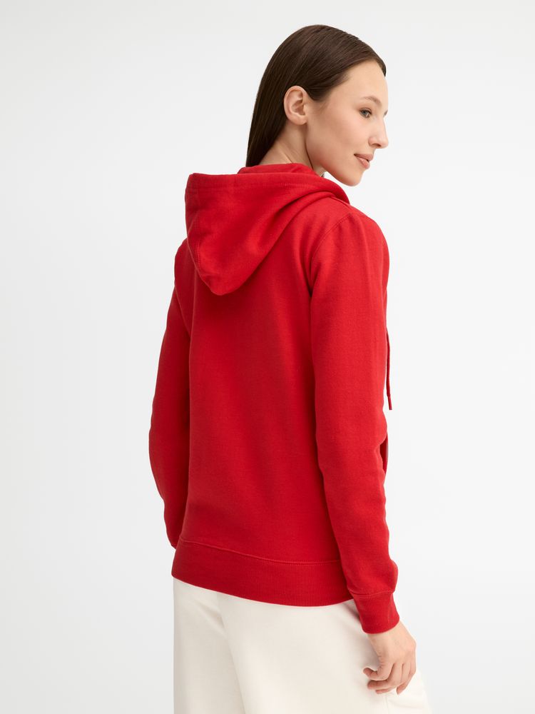 Толстовка женская на молнии с капюшоном Seven Women, красная-3