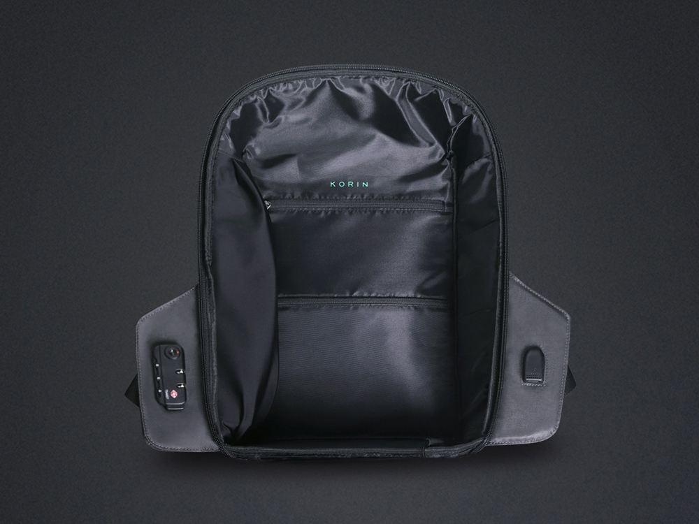 Водостойкий антикражный рюкзак Hipack для ноутбука 15.6, черный-14