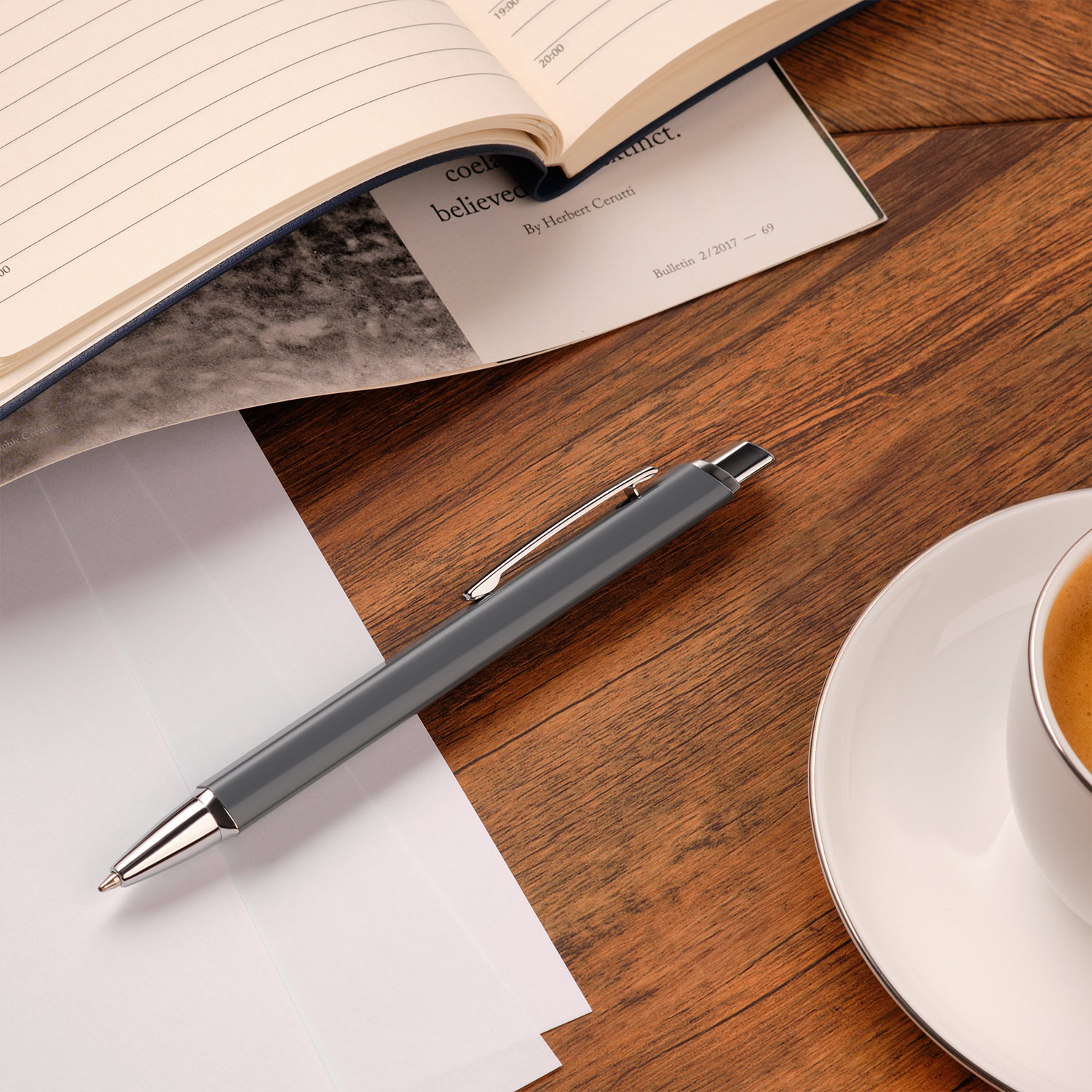 Шариковая ручка Penta, серая-5