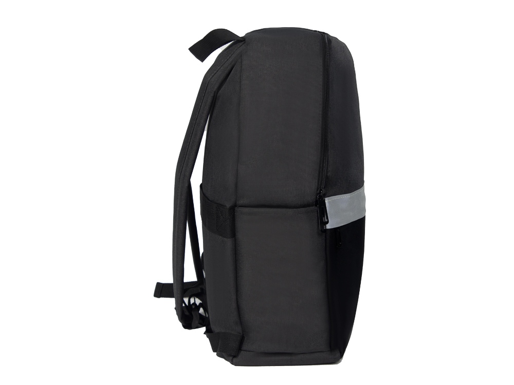Рюкзак Merit со светоотражающей полосой и отделением для ноутбука 15.6'', темно-серый/черный-2