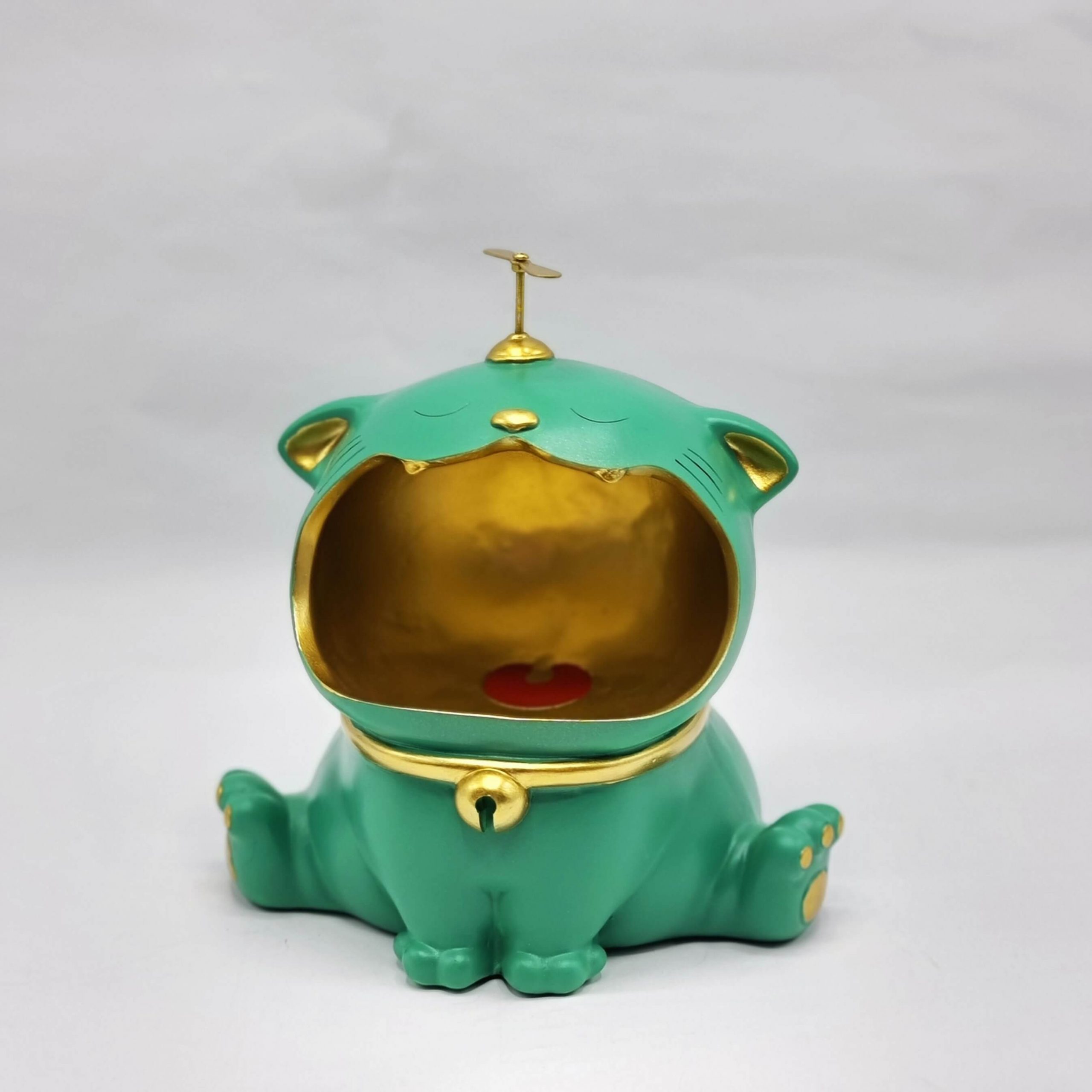 Статуэтка хранитель Кот большой, Изумрудный-1