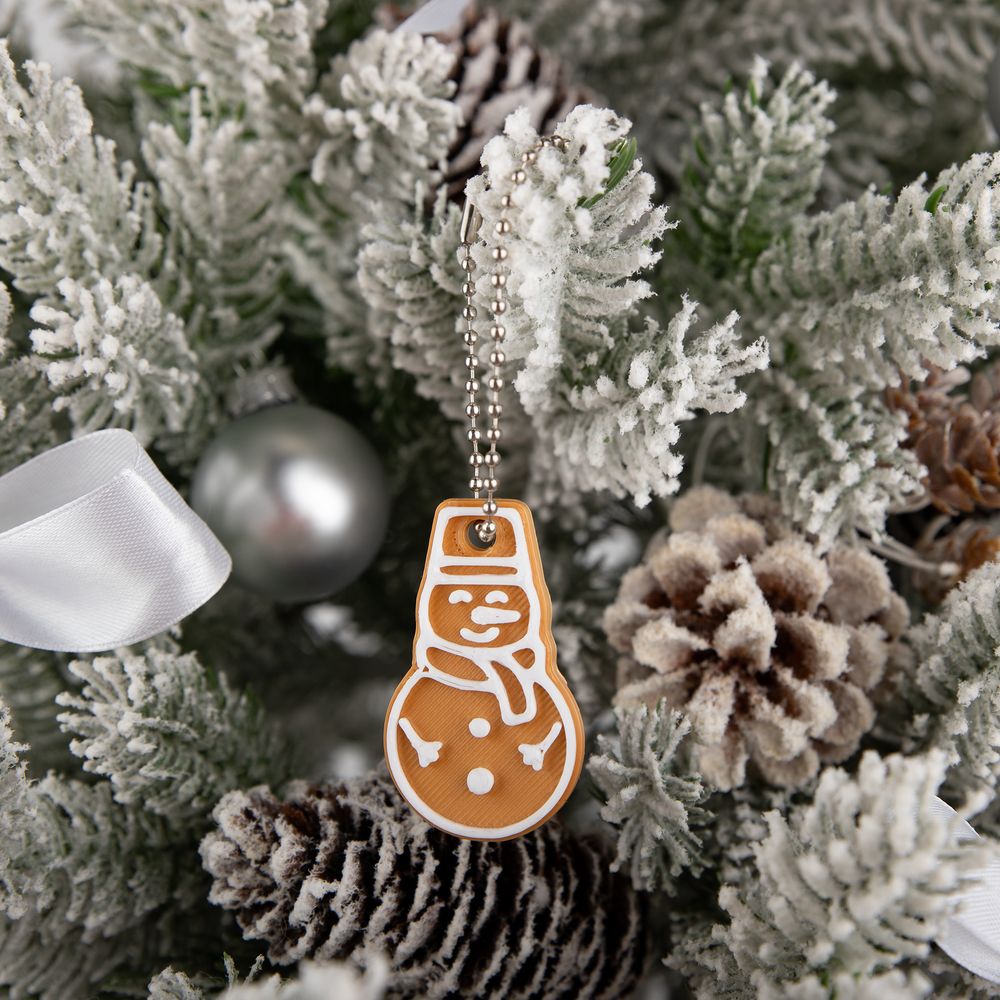 Мини-подвеска «Пряник», 3D-печать на заказ, снеговик-1