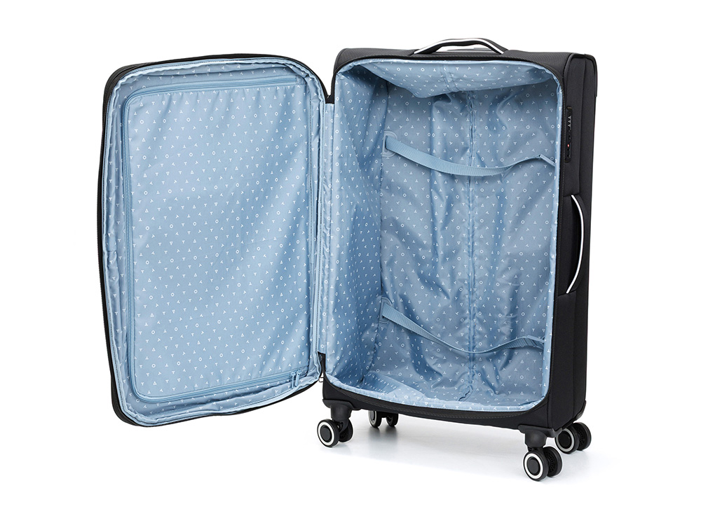 Чемодан TORBER НЕРО, чёрный, переработанный ПЭТ, 48 х 28 х 79 см, 90 л-5