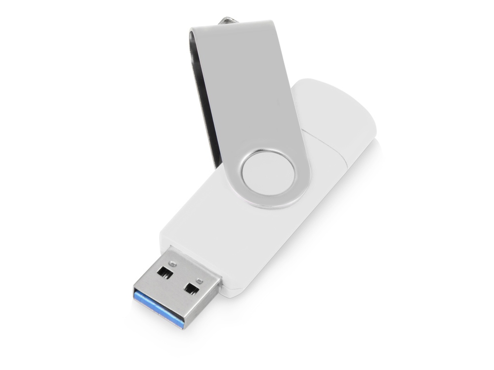 USB3.0/USB Type-C флешка на 16 Гб Квебек C, белый-1