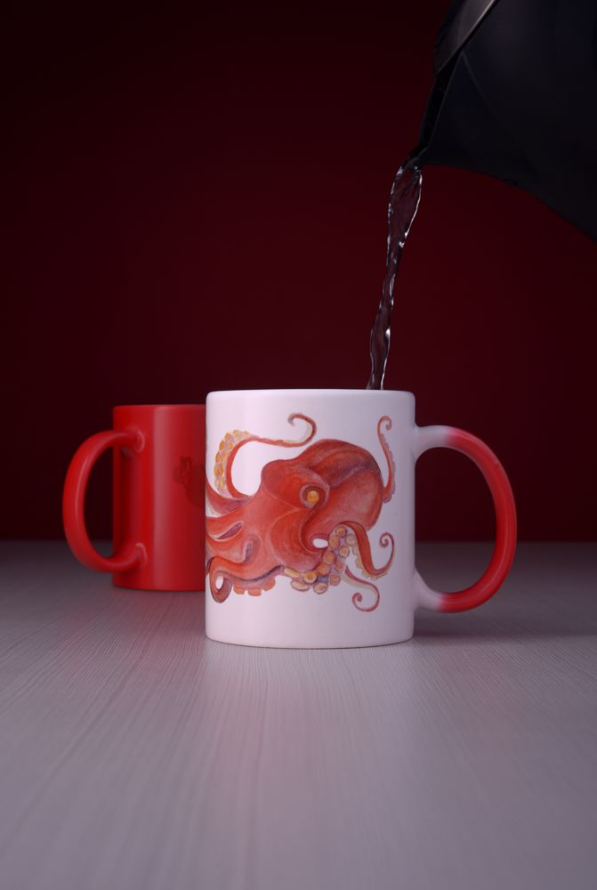 Кружка «Хамелеон», глянцевая, красная-2