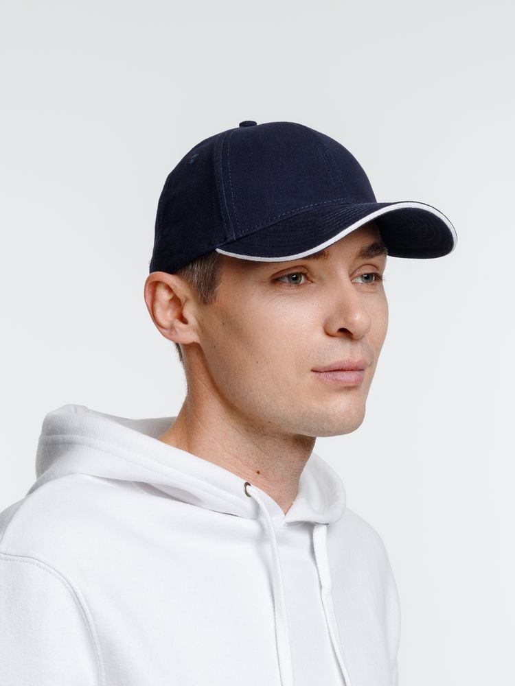 Бейсболка Spiker, темно-синяя с белым-4