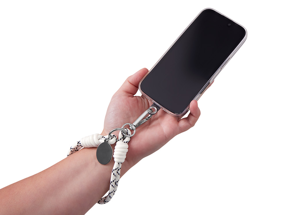 Брелок-браслет Bohemian c тканевым держателем для телефона, бело-черный-2