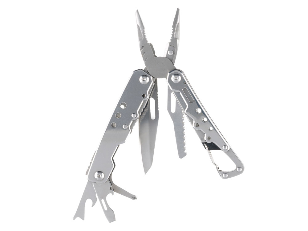 Мультитул Stinger, 105x40 мм, 12 функций, сталь, серебристый, в комплекте нейлоновый чехол-1