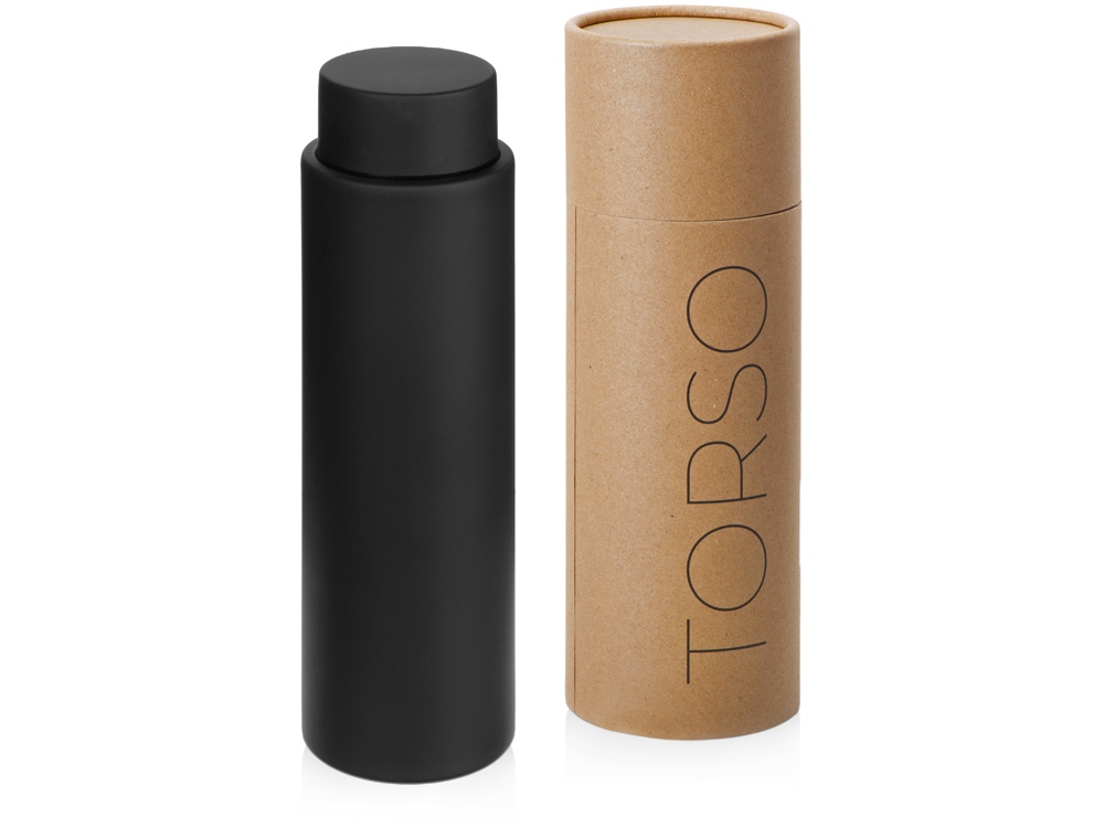 Вакуумный термос с двойными стенками и медным слоем Torso, 480 мл, черный-0