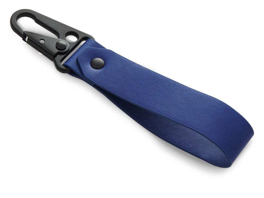 Брелок-ремувка из эко-кожи с карабином Domino, темно-синий-0