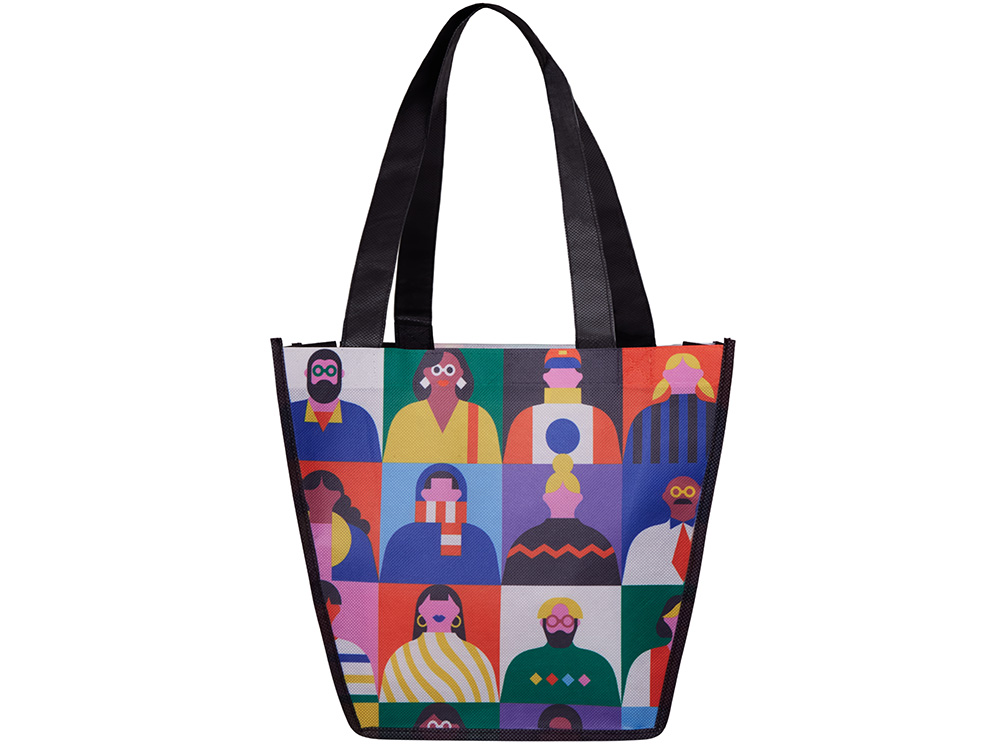 Сумка для шопинга с донной складкой и ручкой из нетканого PET материала-3