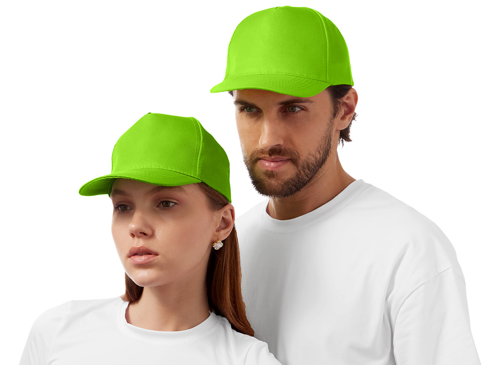 Бейсболка Poly 5-ти панельная 120 гр, зеленое яблоко-0