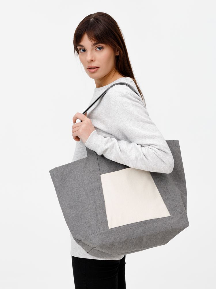 Шопер Shophop, серый с неокрашенным-4