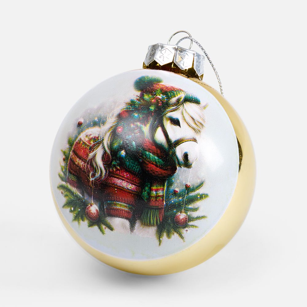 Елочный шар Finery Gloss, 10 см, глянцевый золотистый-5