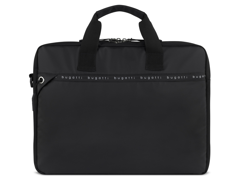 Портфель мужской BUGATTI Blanc Delight, чёрный, нейлон RPET600D/тарпаулин/полиэстер, 40х10х29 см-1
