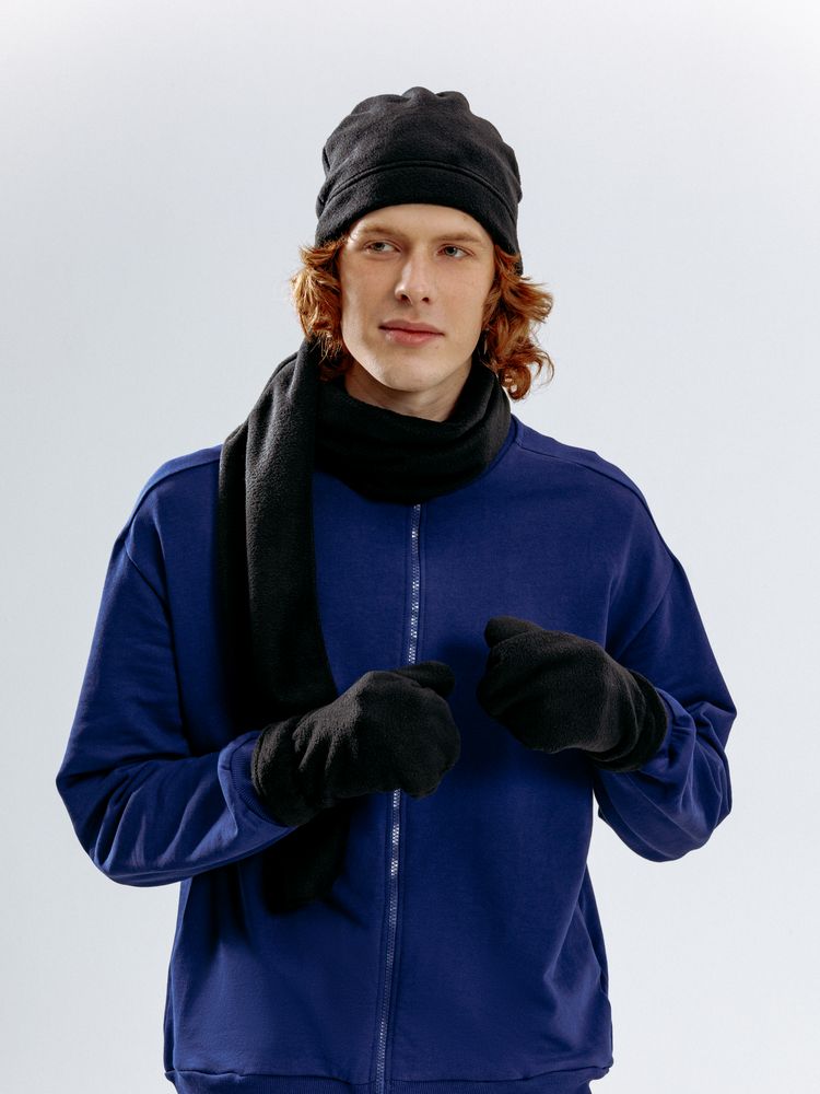 Варежки Fleecy, черные-4