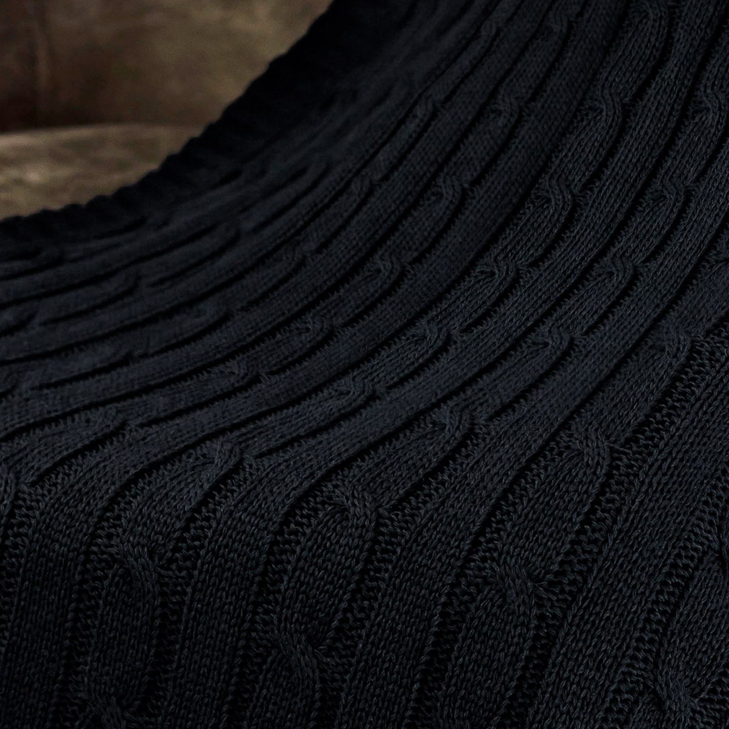 Плед Fado вязаный, темно-синий (без подарочной коробки)-6