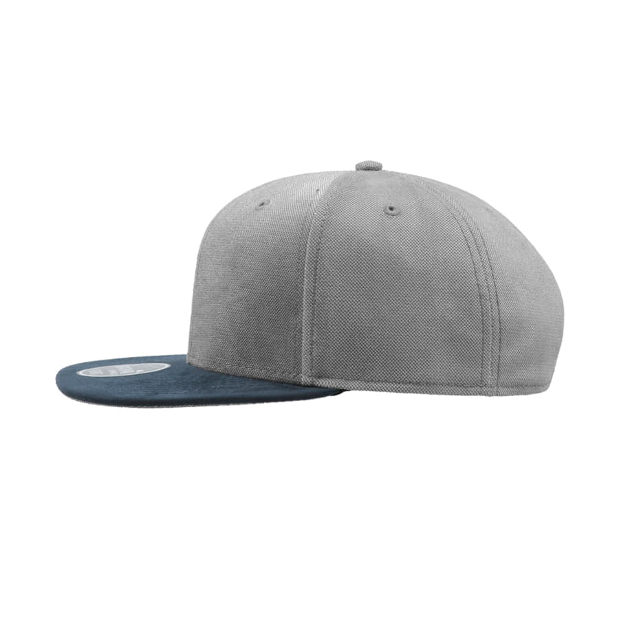 Бейсболка VIBE, 6 клиньев, пластиковая застежка, темно-синий, серый-1