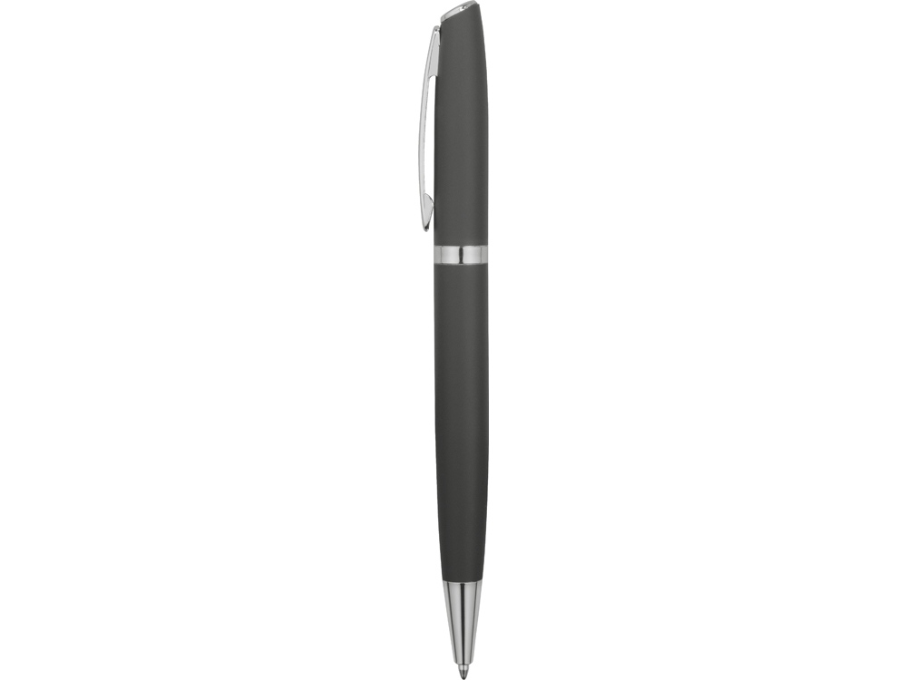 Ручка металлическая шариковая Flow soft-touch, серый/серебристый-2
