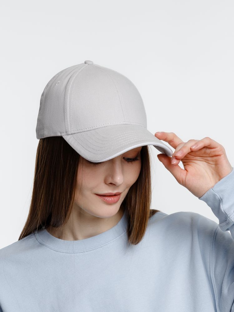 Бейсболка Spiker, серая с белым-5