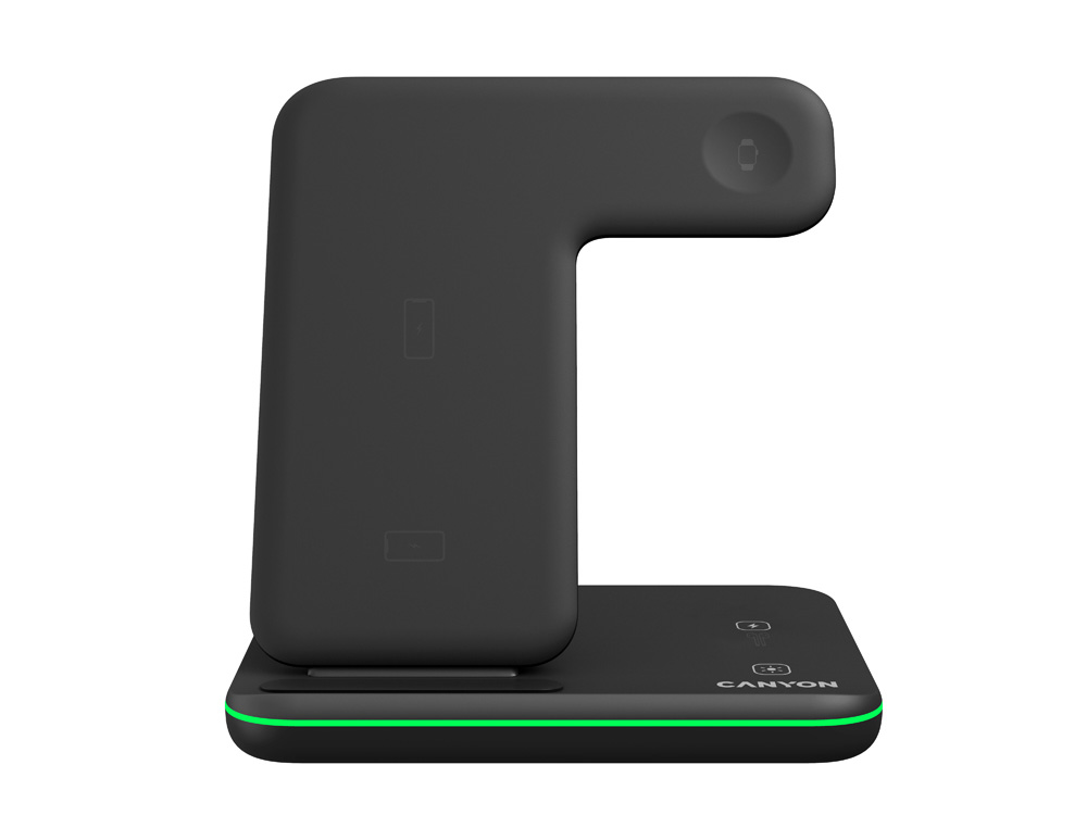 Беспроводное зарядное устройство для гаджетов 3-в-1 с технологией QI Canyon WS-303 (CNS-WCS303B), 15W, черный-1