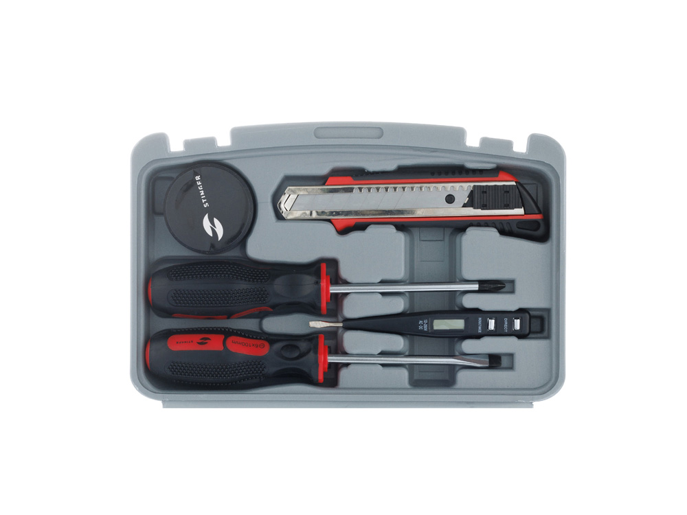 Набор инструментов Stinger, 13 инструментов, в пластиковом кейсе, 245х160x55 мм, серый-2