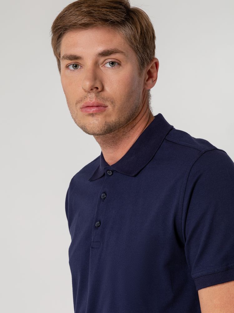 Рубашка поло мужская Virma Stretch, темно-синяя-4
