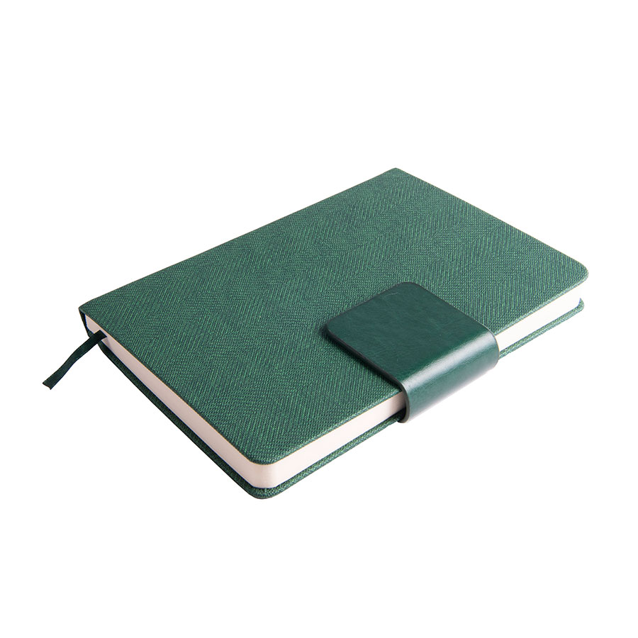 Ежедневник недатированный Mod, А5, зеленый, кремовый блок, зеленый-0