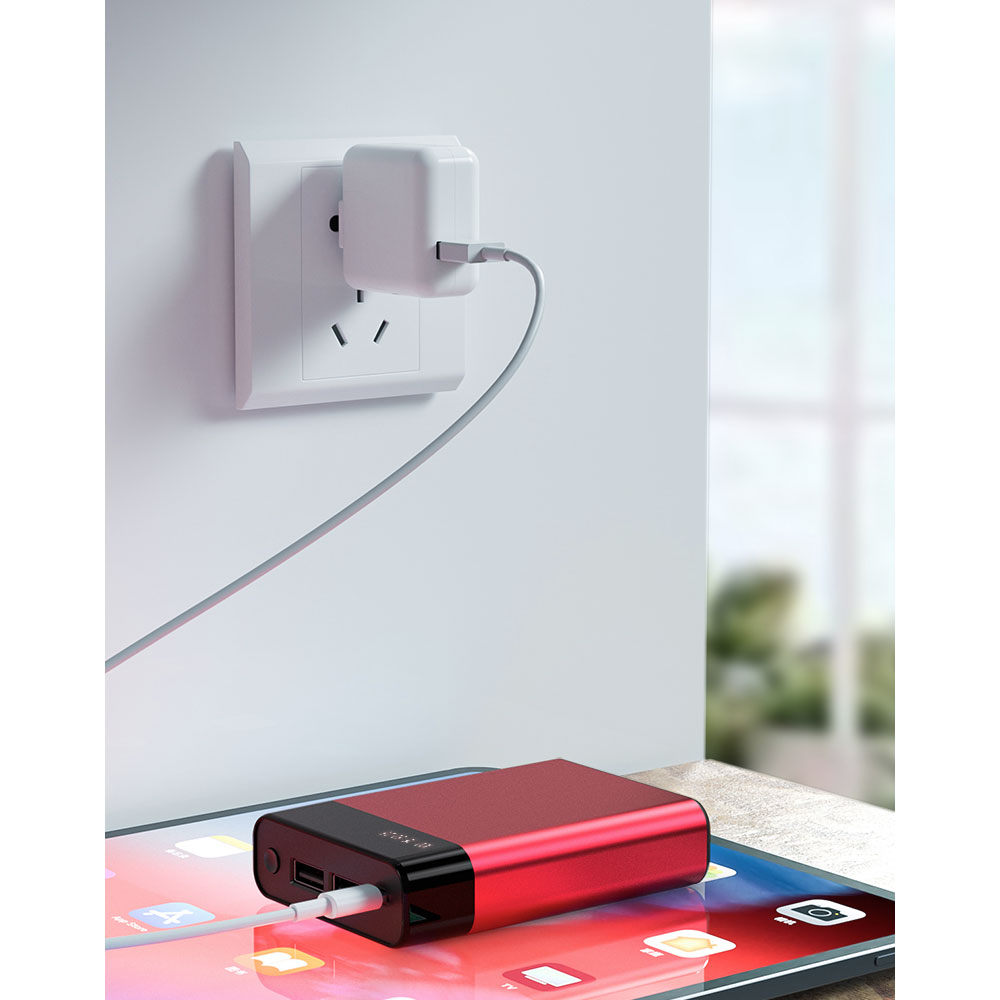 Внешний аккумулятор в металлическом корпусе Apria, Красный-2